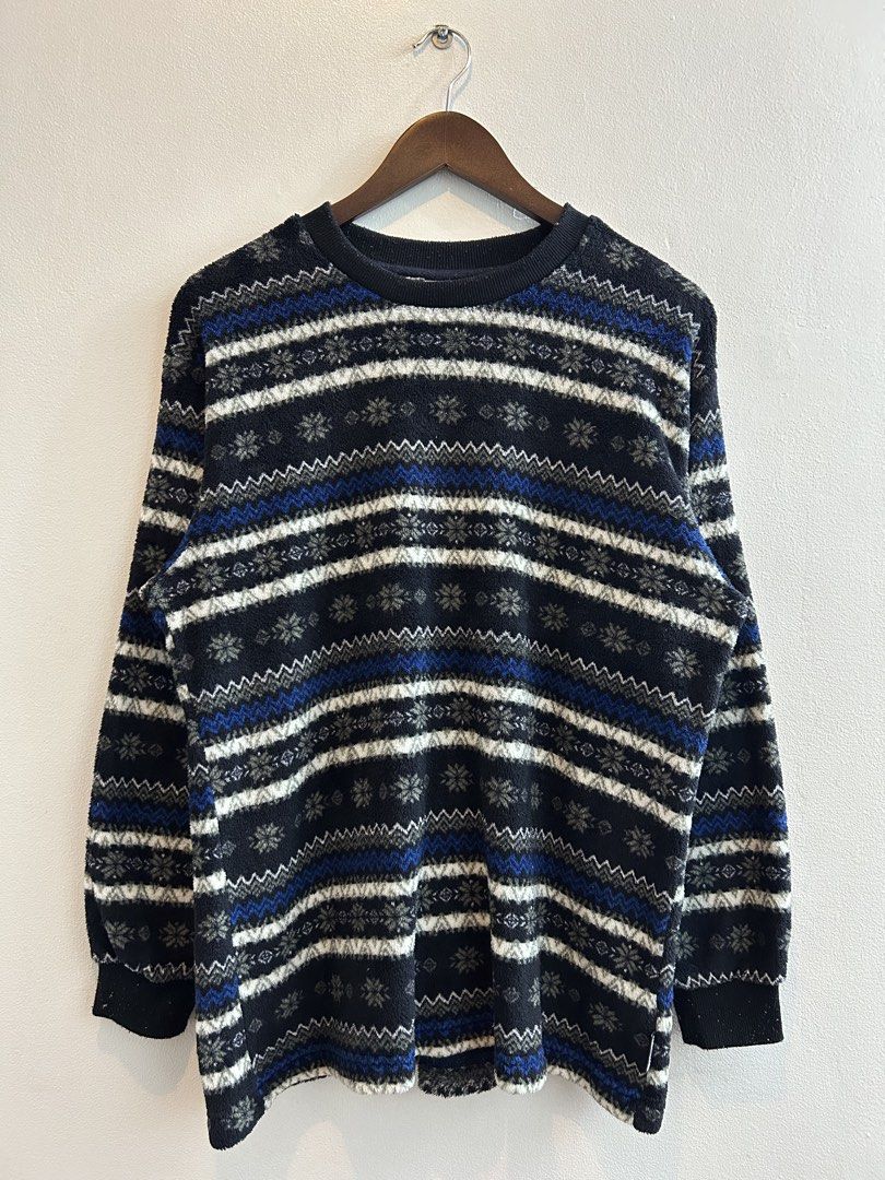 Outdoor Products Fleece Fair Isle Pattern Pullover Sweater (Category: Coats, Jackets and Outerwear) located in Paranaque City. Submitted by stfunasherramirez (Listing ID 1428019379, Image 1). Description: Size: M on tag Dimes: L27.5 W22 Condition: 9.5/10 Color rate: 9.5/10 - excellent fabric - excellent condition - thick fabric - fleece - stripes ornament design.