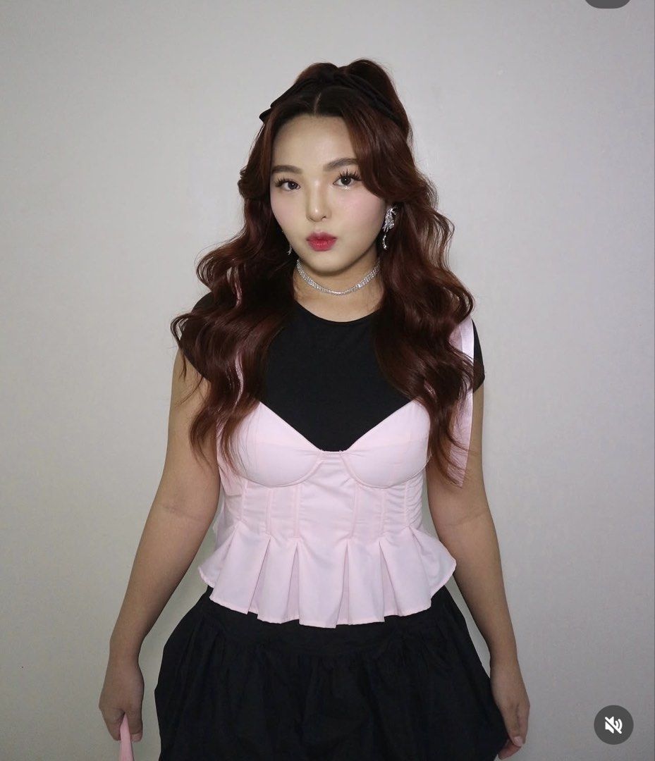 Pink Corset Top with Ribbon Straps (Category: Sleeveless) located in Manila. Submitted by eunsaema (Listing ID 1427973883, Image 3). Description: - Worn twice - So cute when u layer it with other tops - ribbon straps .