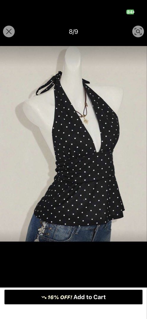 Polka Dot Halter Top (Category: Sleeveless) located in Manila. Submitted by dclutterrrr (Listing ID 1428024526, Image 2). Description: BRAND NEW!!! SINUKAT LANG MAGANDA TELA. .