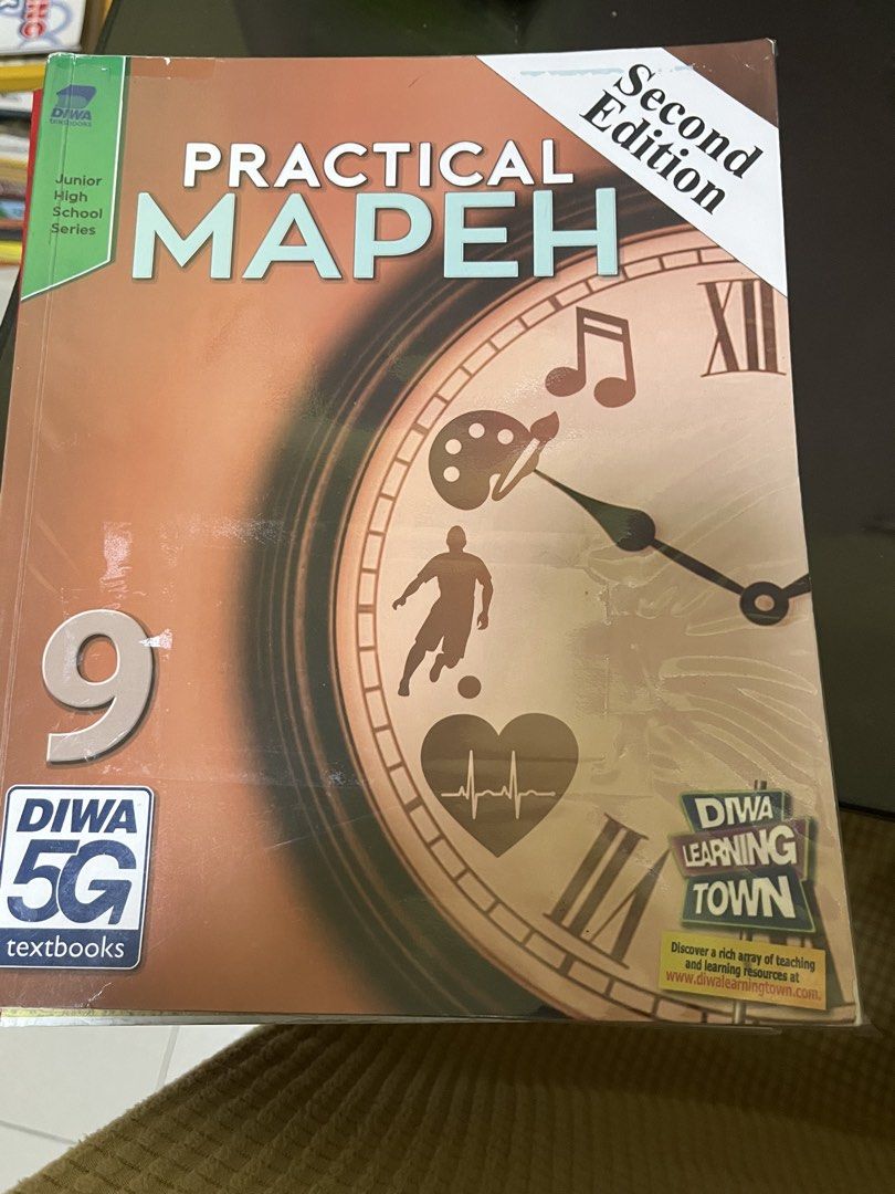 Practical MAPEH Grade 9 Textbook (Category: Textbooks) located in San Pedro. Submitted by angelicayren23 (Listing ID 1428091337, Image 1). Description: Practical Mapeh second edition Diwa 5G textbooks .