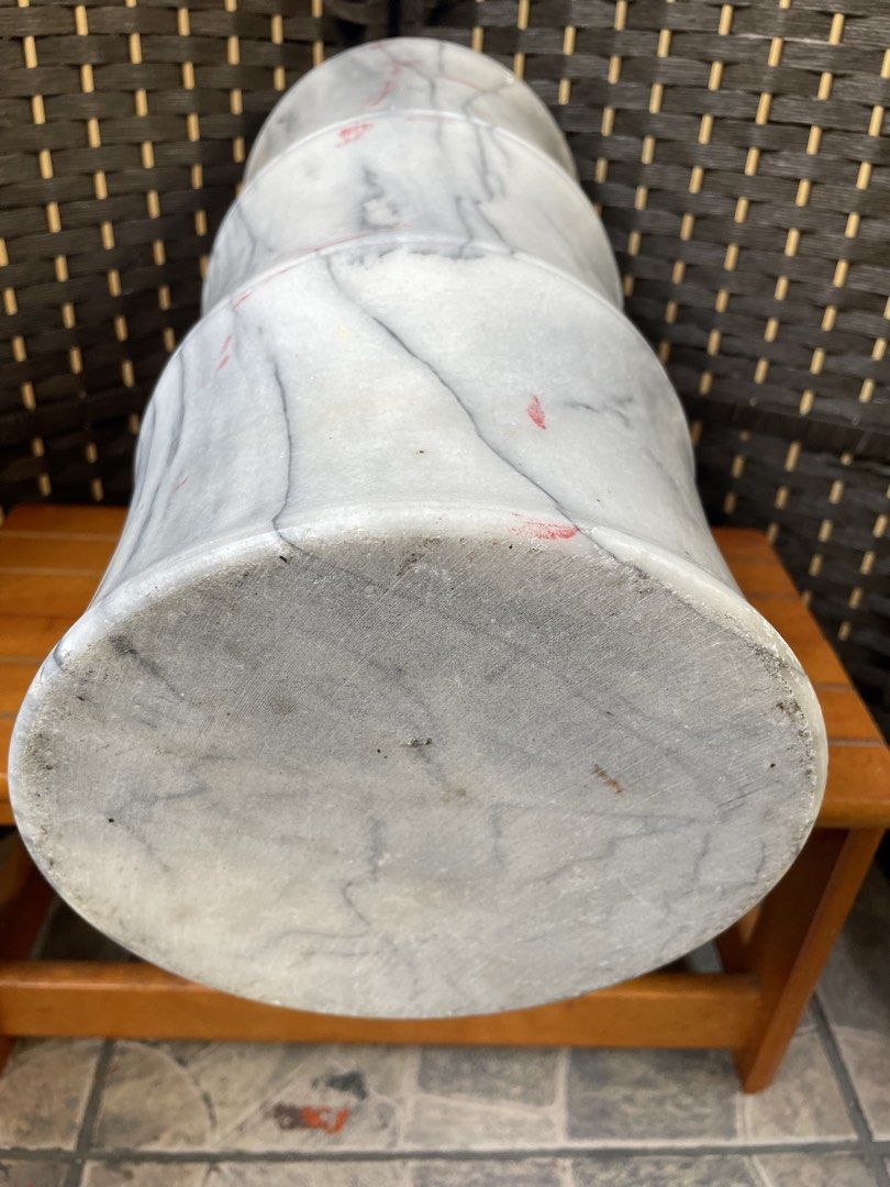 Solid Marble Umbrella Stand White & Gray Veined Stone (Category: Outdoor Furniture) located in Manila. Submitted by rarefindsph21 (Listing ID 1428025580, Image 3). Description: It’s great for entryways or covered patios. Marble makes it heavy and stable, but also harder to move. In very good condition.