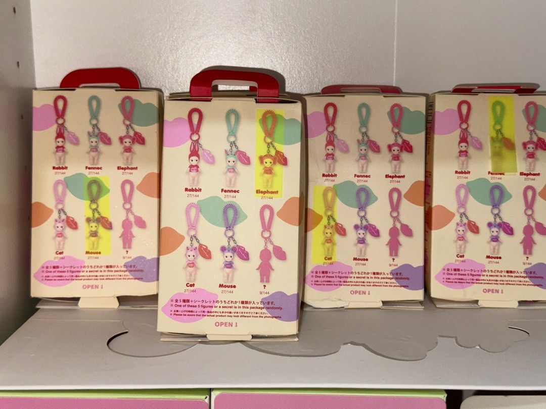 Sonny Angel Kiss Kiss Charm Series Fennec Cat Mouse Elephant, Hobbies ...