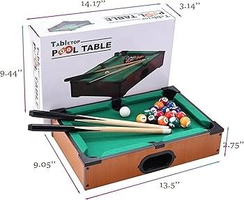 Tabletop pool table (Category: Board Games & Puzzles) located in Singapore. Submitted by songgg (Listing ID 1427966652, Image 1). Description: Mini pool table (full set) Only used once or twice Item is like new, the box has some dents/scuffs.