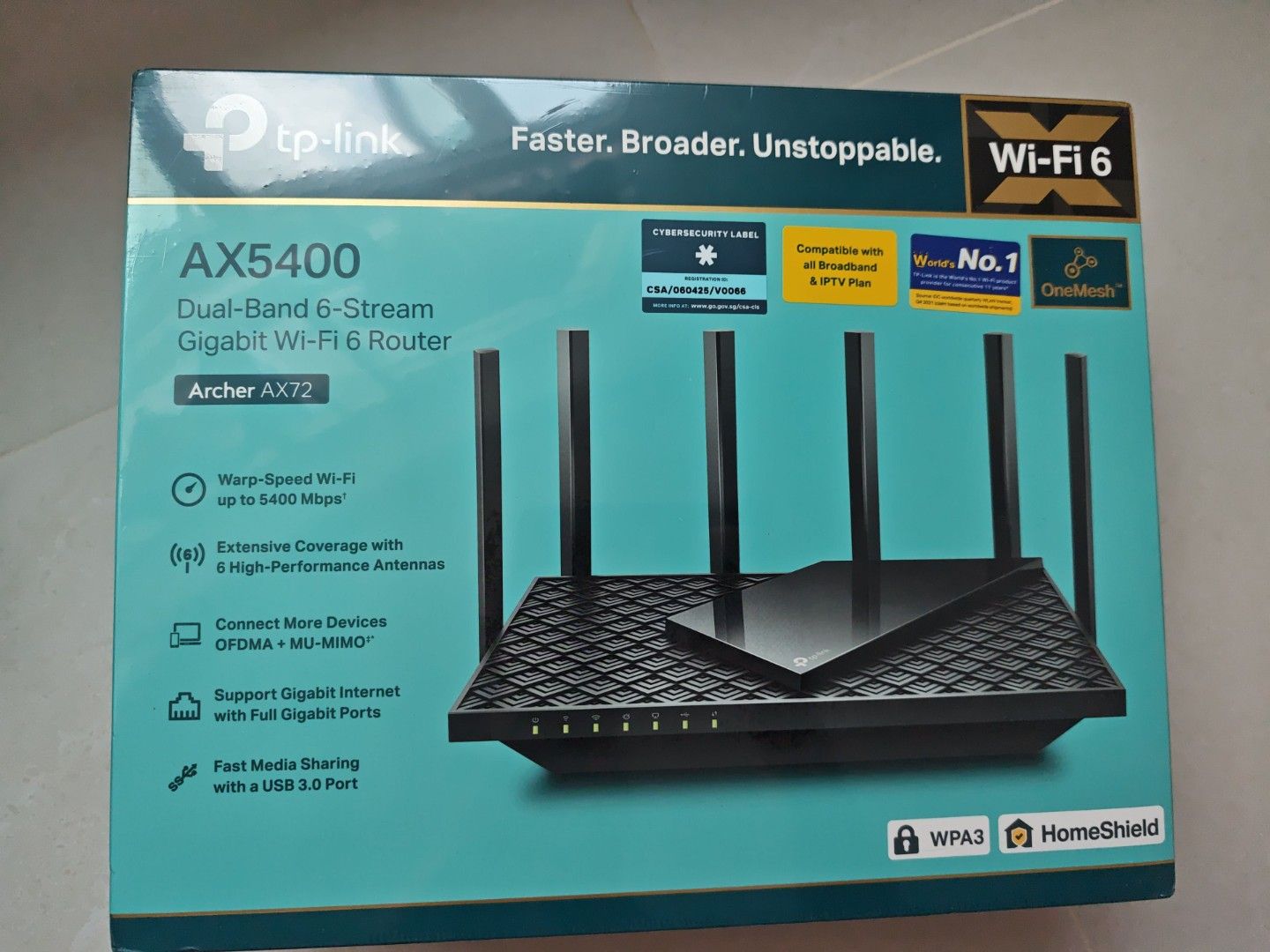 TP-Link AX5400 Dual-Band Gigabit Wi-Fi 6 Router Archer AX72, Computers ...