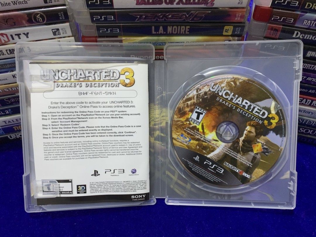 Uncharted 3: Drake's Deception - PS3 (Category: PlayStation) located in Muntinlupa City. Submitted by echo.066 (Listing ID 1427942520, Image 2). Description: FOR SALE PLAYSTATION 3 CD GAME 750 PHP UNCHARTED 3 DRAKE'S DECEPTION MINT CONDITION AVAILABLE FOR DELIVERY VIA LALAMOVE AVAILABLE FOR SHIPPING VIA J&T EXPRESS MODE OF PAYMENT : BANK / GCASH / MAYA PLEASE CHECK MY PROFILE FOR MORE CD'S GAMES/MUSIC/MOVIE MUNTINLUPA CITY LOCATION .