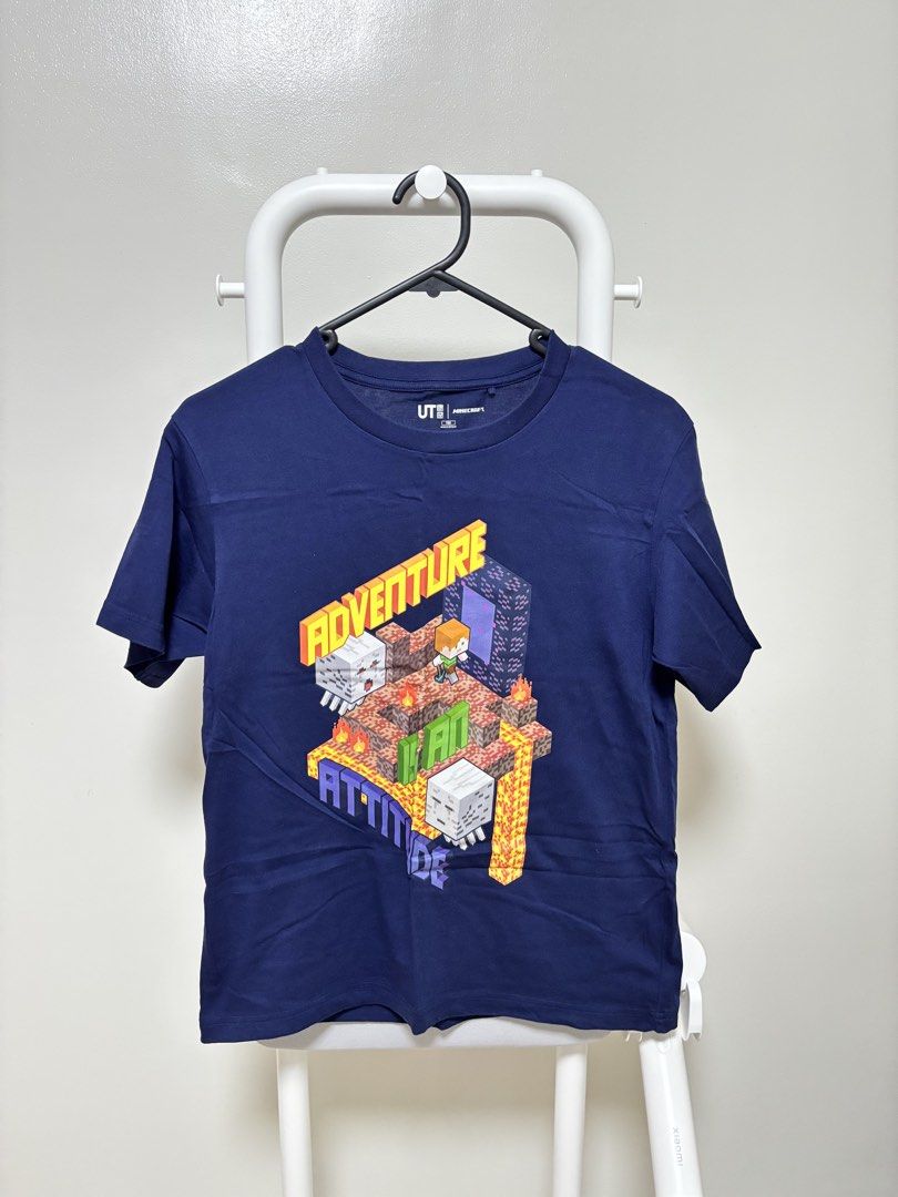 Uniqlo Minecraft Tshirt (Category: Babies & Kids Fashion) located in Quezon City. Submitted by annreies (Listing ID 1428062917, Image 1). Description: No design at the back Size: 150.