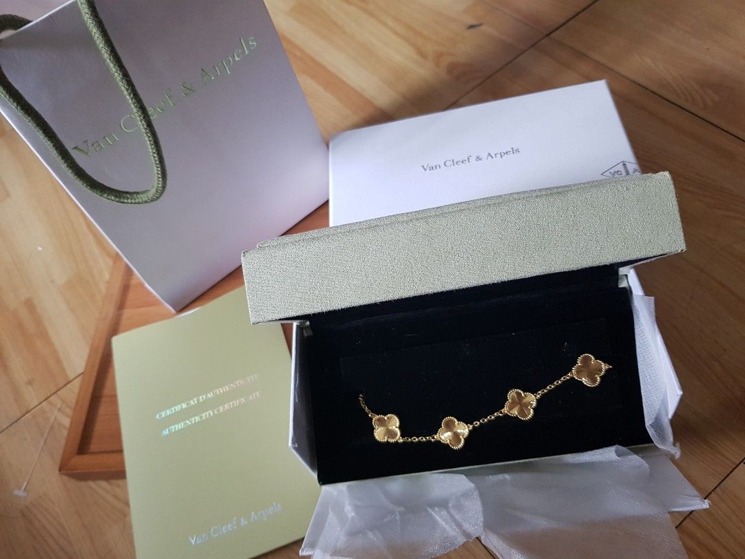 Van Cleef & Arpels Alhambra Bracelet (Category: Bracelets) located in Manila. Submitted by louievicocollections (Listing ID 1427985862, Image 2). Description: set necklace and bracelet.