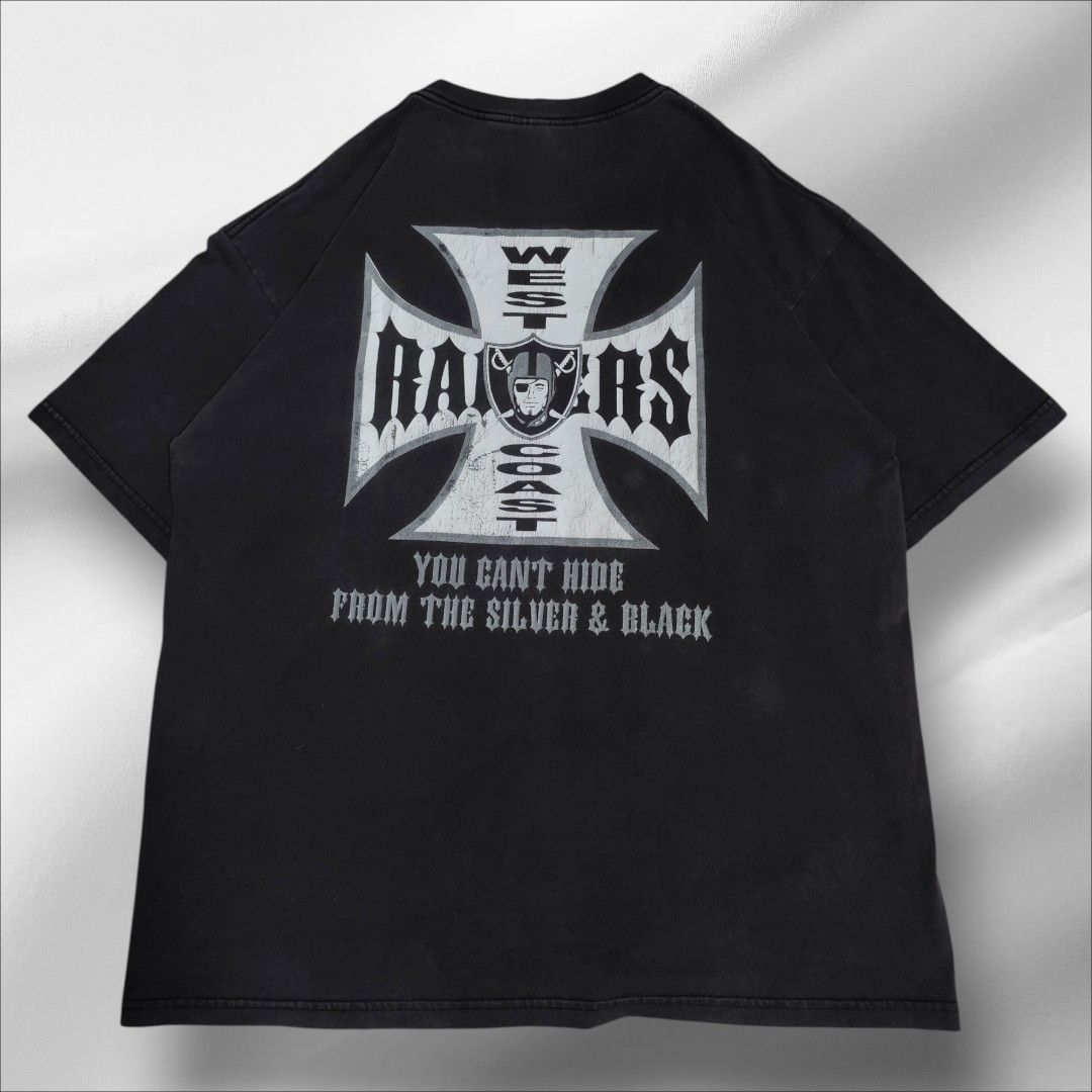 West Coast Choppers x Raiders 1999 (Category: Tshirts & Polo Shirts ) located in Pagbilao. Submitted by clickbait_unusualcollection (Listing ID 1426178503, Image 1). Description: Tag: Vintage Gildan Ultra 1999 Vintage Bootleg Fan Made Good Fade Good Neckline Dimes 29 x 23 Crack Prints Repaired 1 Pin hole 1 Pin hole.