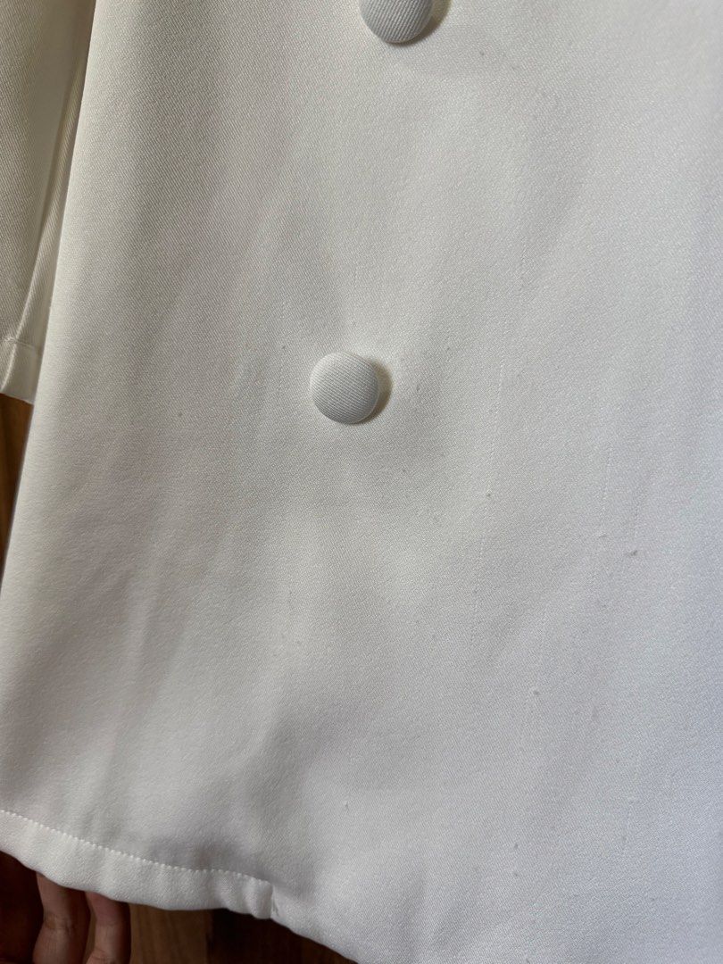 White Blazer Dress (Category: Dresses) located in Angono. Submitted by gentlyadoredstuff (Listing ID 1428002899, Image 3). Description: - Used once - altered waist line .