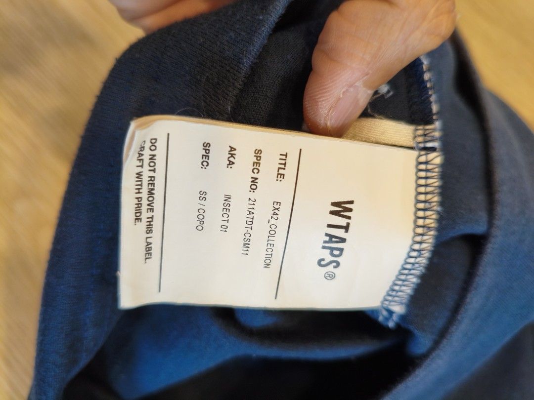 WTAPS tee (Category: Tshirts & Polo Shirts) located in Singapore. Submitted by leftmysoulinseoul (Listing ID 1427980971, Image 3). Description: short sleeve wtaps (very rare and hard to come by) - $139 long sleeve old gold tag Wtaps - $80.