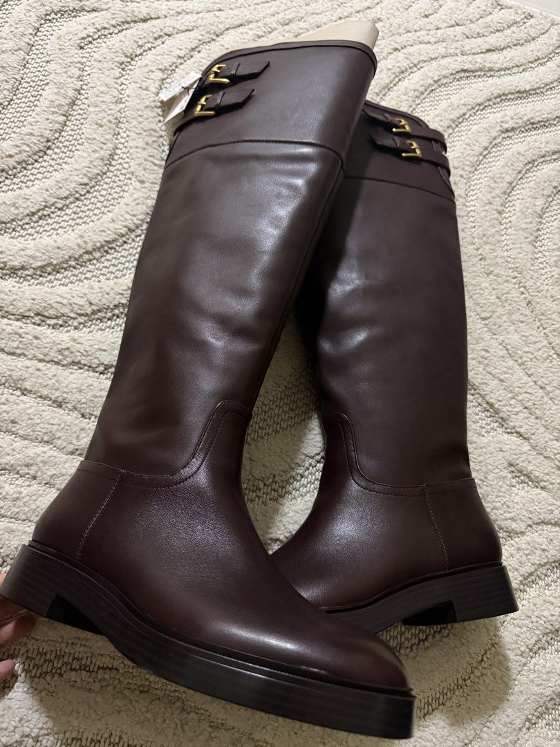 Zara Leather Knee High Boots (Category: Boots) located in Paranaque City. Submitted by brandedlab (Listing ID 1428064736, Image 3). Description: BRANDNEW ZARA BOOTS ORIGINAL PRICE 9000 Selling for 7000 Genuine leather Comfy Closet staple Euro 38 24cm .
