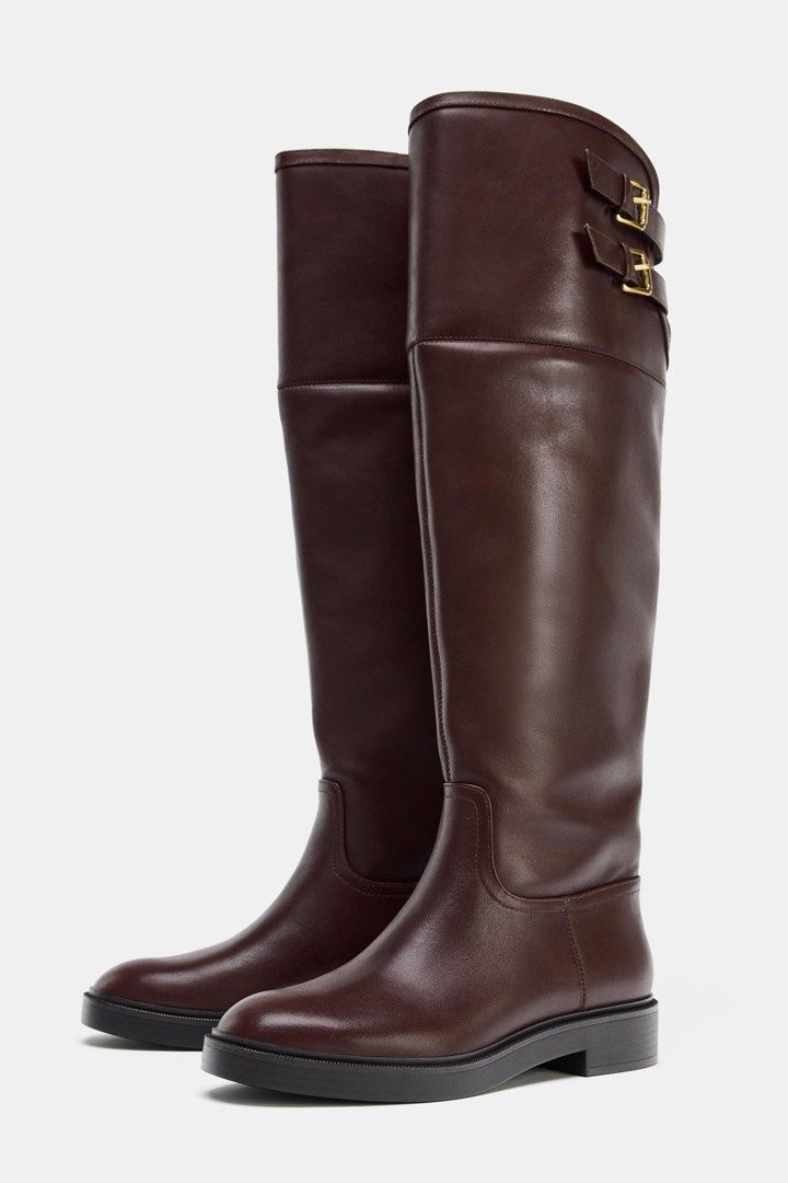 Zara Leather Knee High Boots (Category: Boots) located in Paranaque City. Submitted by brandedlab (Listing ID 1428064736, Image 2). Description: BRANDNEW ZARA BOOTS ORIGINAL PRICE 9000 Selling for 7000 Genuine leather Comfy Closet staple Euro 38 24cm .