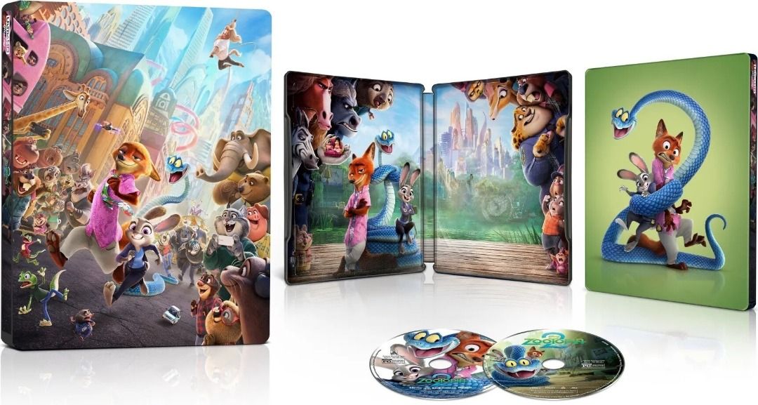 Zootopia 2 Limited Edition Collectible Steelbook [4K Ultra HD + Bluray ...