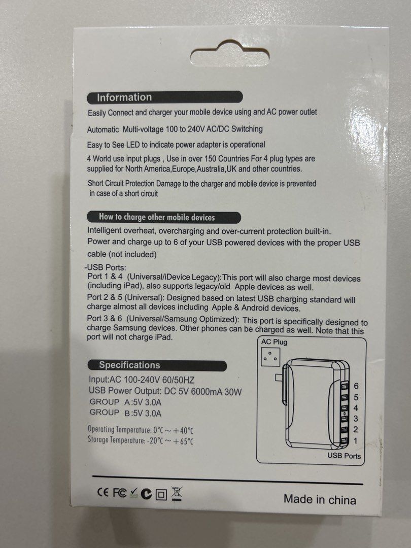 4 Easy Travel 6-Port USB Power Adapter441443033715189761