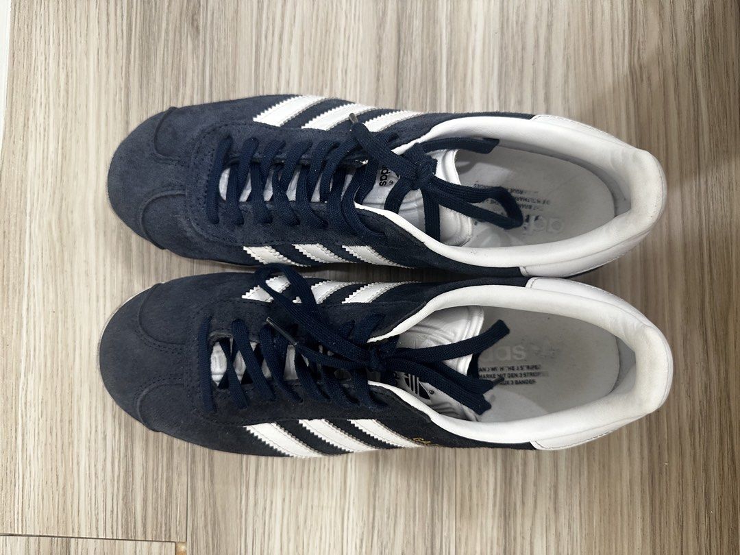 Adidas Gazelle Navy Blue (Category: Sneakers) located in Quezon City. Submitted by cheeeeeza (Listing ID 1428230634, Image 2). Description: no box worn less than 10 times US 8 / UK 7.5 LOC: QC Katip.