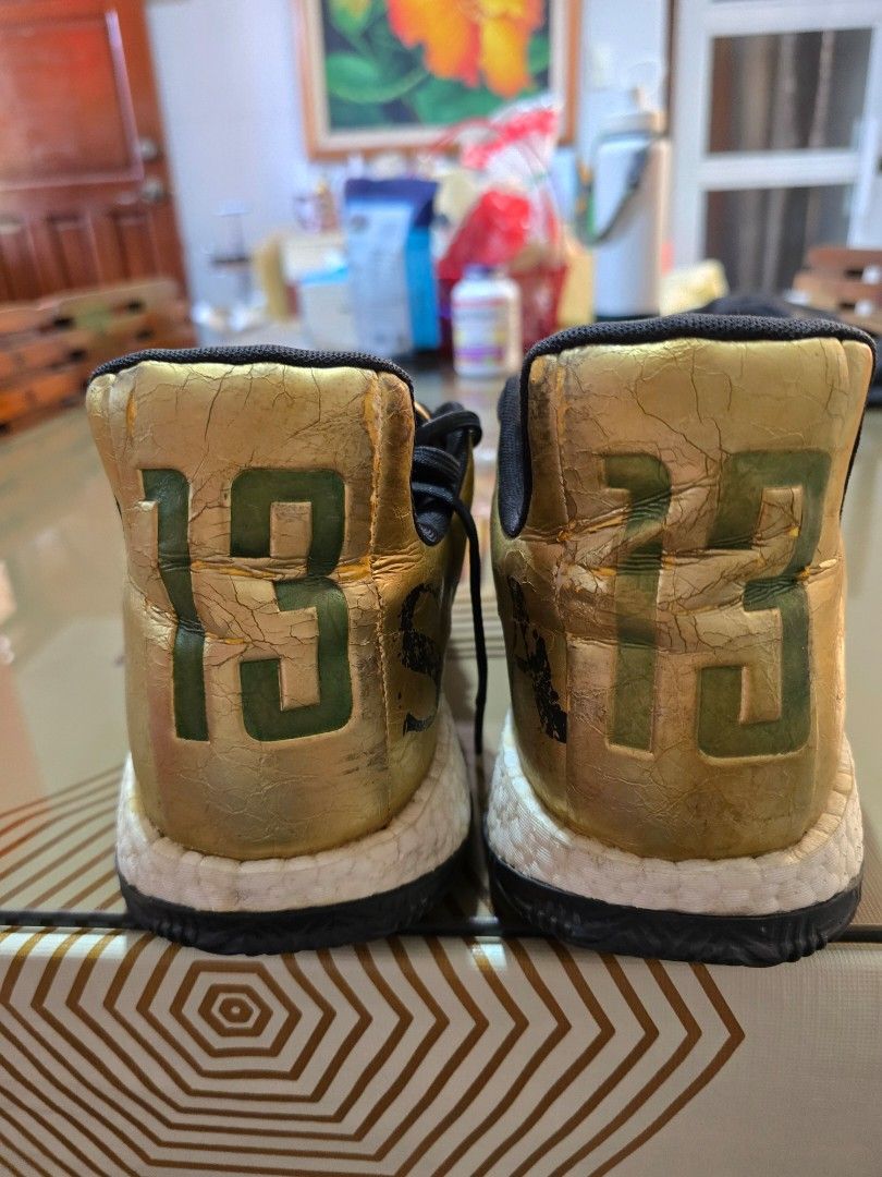 Adidas Harden Vol. 3 Gold (Category: Sneakers) located in Malolos. Submitted by zenfalcon_495216 (Listing ID 1428187910, Image 2). Description: No box Legit. Bought from Adidas Trinoma years ago.