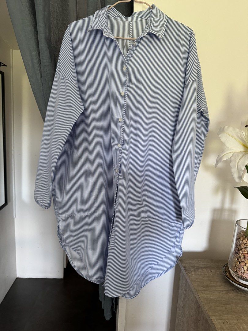 Blue Striped Long Sleeve Shirt (Category: Dresses) located in Dasmarinas. Submitted by Seri_Mae (Listing ID 1428132150, Image 1). Description: .