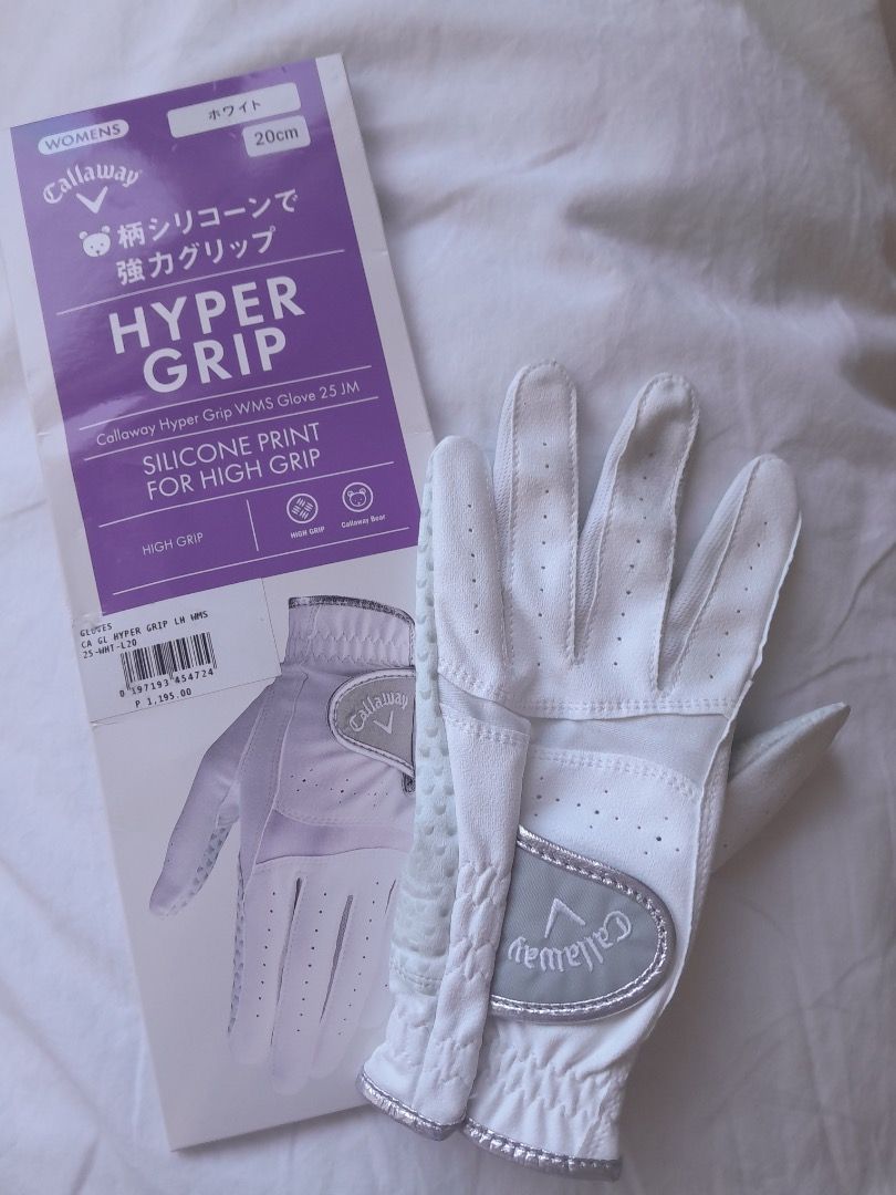 CALLAWAY HYPER GRIP WOMEN'S GLOVES (Category: Golf) located in Pasay City. Submitted by prelovedgossipgirl (Listing ID 1428256196, Image 1). Description: Left hand 20cm - Used only once Loc: Pasay MOP: Gcash MOD: Lalamove / Grab shipping should be shouldered by buyer .