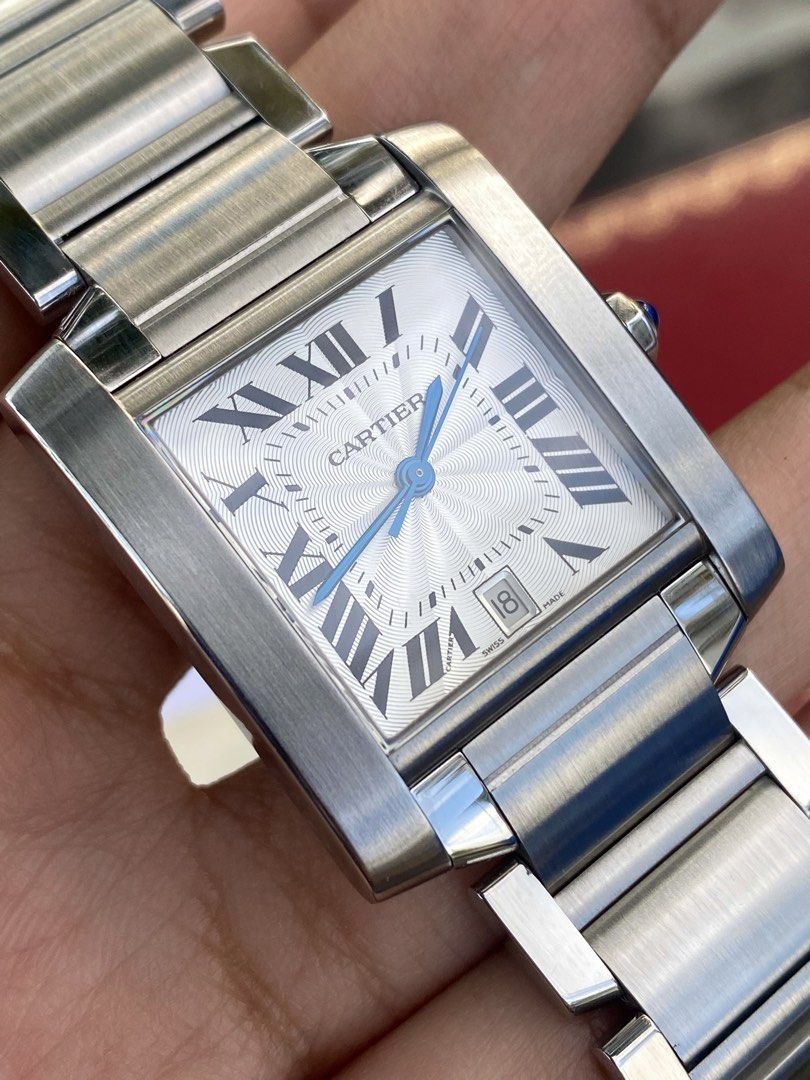 CARTIER TANK FRANCAISE LM - LARGE AUTOMATIC (FULL SET) (Category: Luxury Watches) located in Baliuag. Submitted by watchmechanic (Listing ID 1428201110, Image 1). Description: CARTIER TANK FRANCAISE LM - LARGE AUTOMATIC (FULL SET) Price: ₱225,000 Own a piece of horological history. The Tank Française Large Model is the most sought-after in the line because it features the Automatic movement, making it a true collector's choice compared to the sta