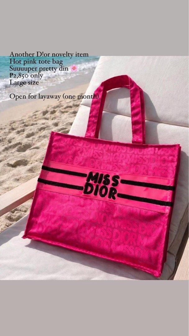 CD Gift With Purchase Tote Bag Hotpink (Category: Luxury Bags & Wallets) located in San Fernando. Submitted by ercmnzn (Listing ID 1428254057, Image 1). Description: 1 pc left Makapal ito hence matibay Super cute and chic Perfect for this summer Original GWP! (There are fake GWPs out there but rest assured mine is original).