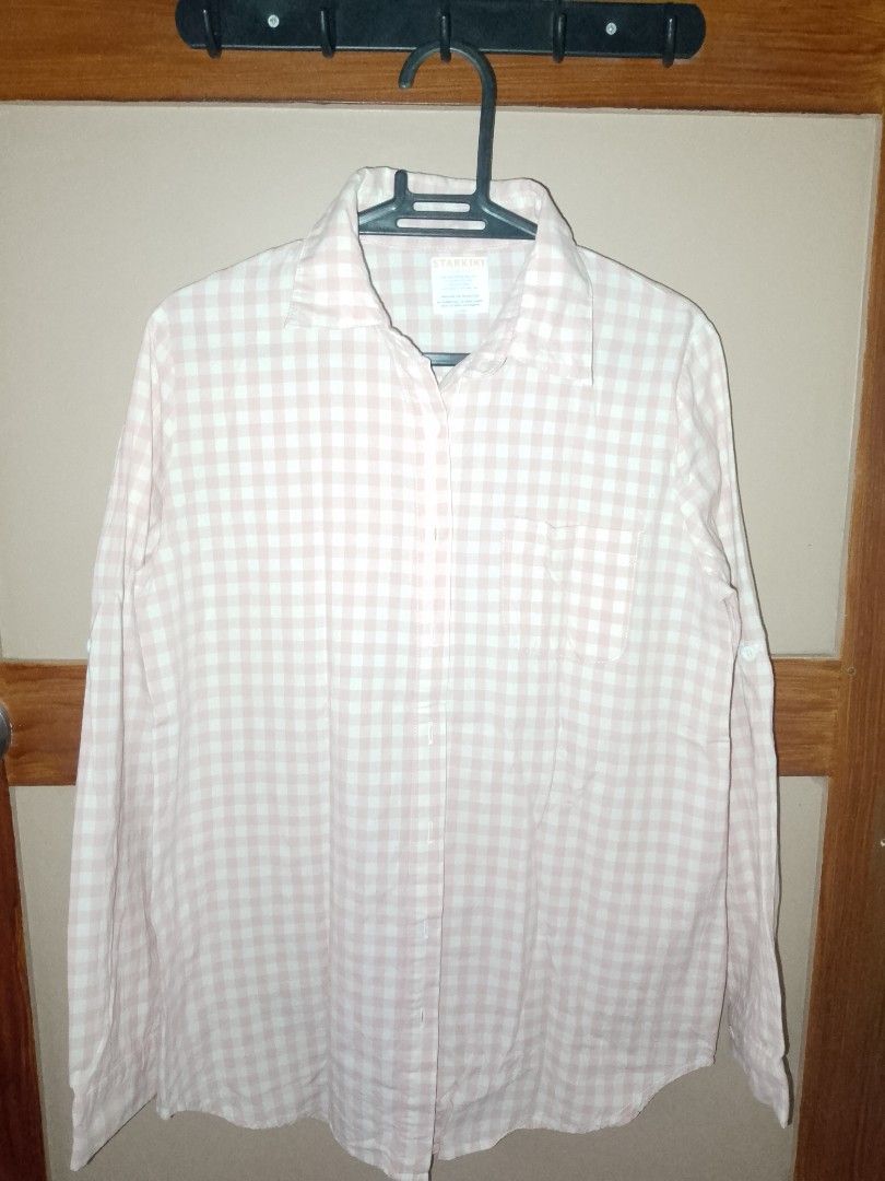 Checkered Long Sleeve Shirt (Category: Longsleeves) located in Taytay. Submitted by looids (Listing ID 1428101092, Image 2). Description: Pink, stripe long sleeve. Pure cotton, nice quality, good condition. Good for office, casual wear. .