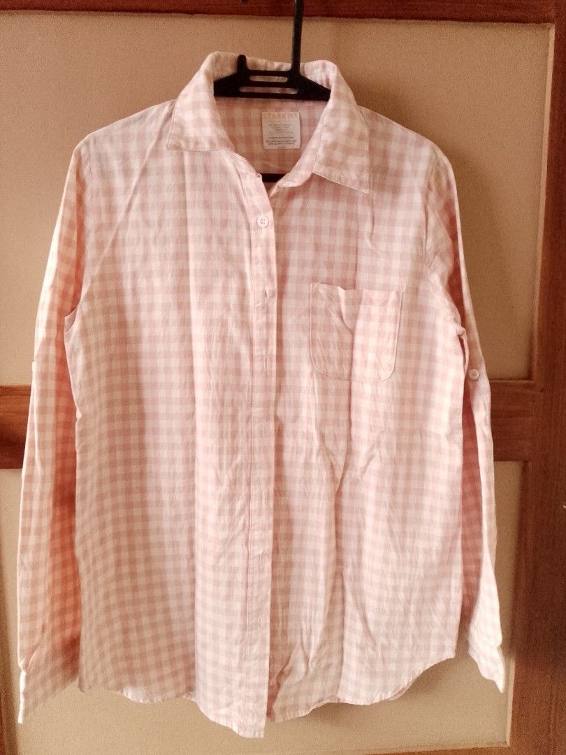 Checkered Long Sleeve Shirt (Category: Longsleeves) located in Taytay. Submitted by looids (Listing ID 1428101092, Image 1). Description: Pink, stripe long sleeve. Pure cotton, nice quality, good condition. Good for office, casual wear. .
