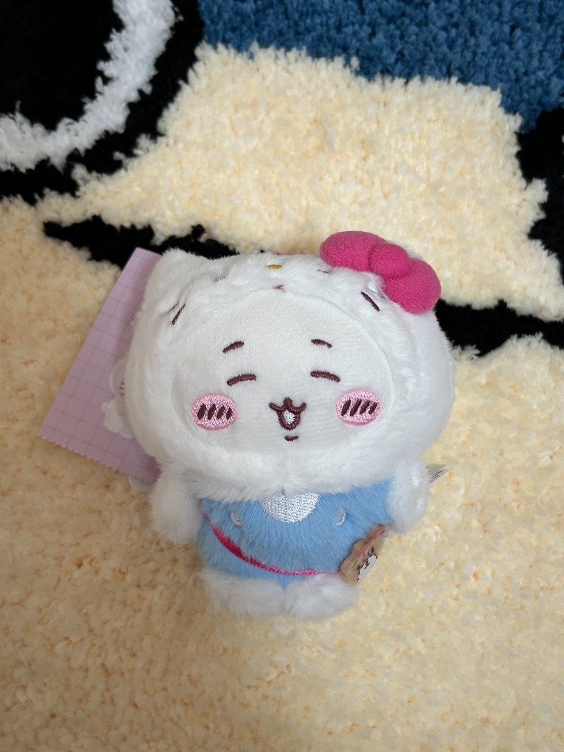 Chikawa x Sanrio Plushie Keychain- Chiikawa x Hello Kitty, Hobbies ...