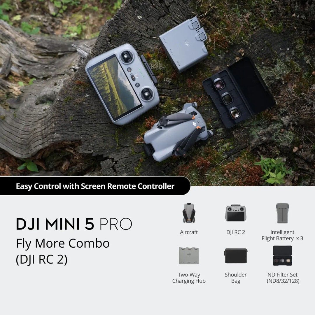 DJI Mini 5 Pro Fly More Combo (DJI RC 2), Photography, Drones on Carousell