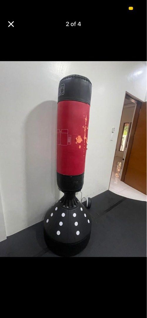 Duel Leather Punching Bag (Category: Cardio & Fitness Machines) located in Makati City. Submitted by dflim (Listing ID 1428234312, Image 2). Description: Duel Leather Punching Bag Made of leather so very durable; base is also filled rocks and cement which makes it very stable In good condition; has scratches from usage but doesnt affect the bag’s quality and purpose Used sparingly for over a year Php 5k (bought for over Php 20k) Shipping c/o buye