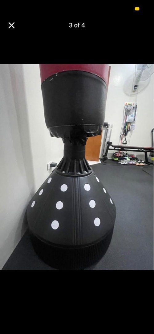 Duel Leather Punching Bag (Category: Cardio & Fitness Machines) located in Makati City. Submitted by dflim (Listing ID 1428234312, Image 3). Description: Duel Leather Punching Bag Made of leather so very durable; base is also filled rocks and cement which makes it very stable In good condition; has scratches from usage but doesnt affect the bag’s quality and purpose Used sparingly for over a year Php 5k (bought for over Php 20k) Shipping c/o buye
