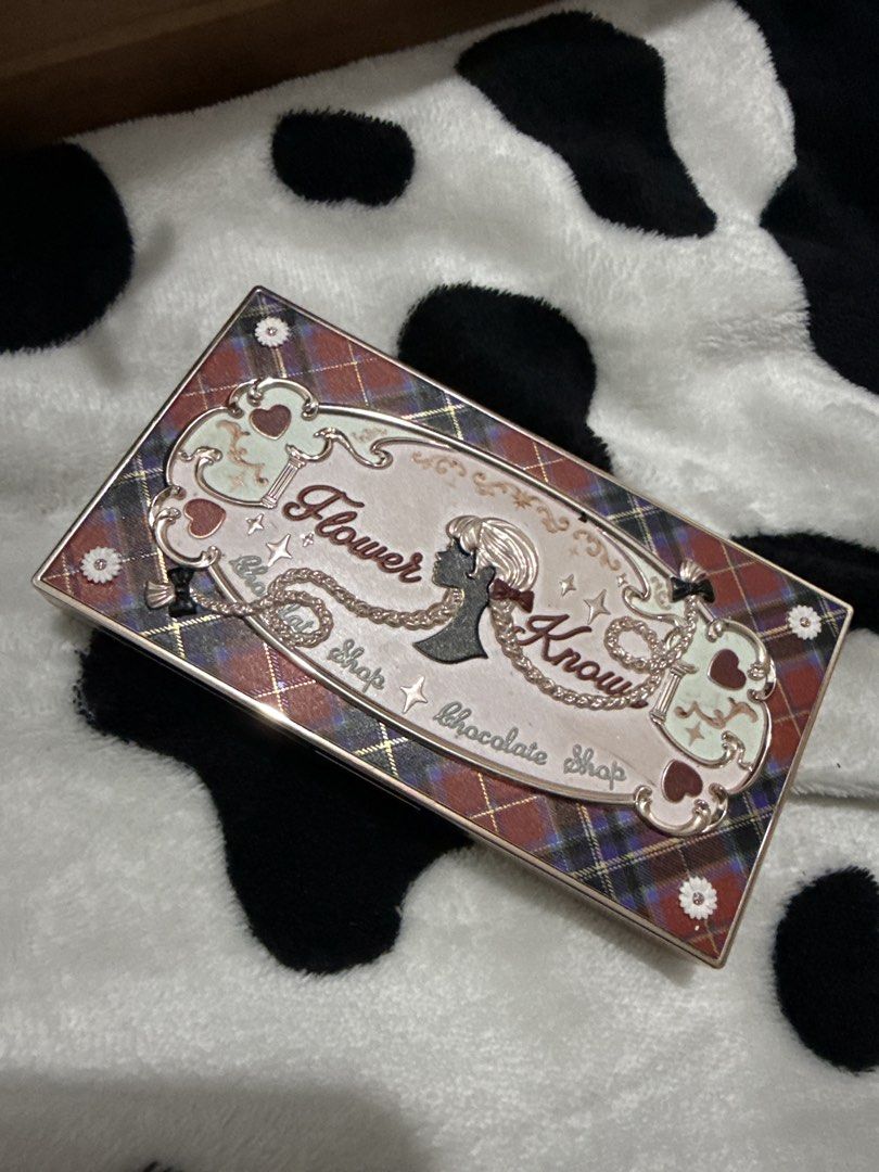 Flower Knows Chocolate Series Eyeshadow Palette (Category: Makeup) located in Baguio. Submitted by caieane (Listing ID 1428202239, Image 2). Description: Barely used. Still have the box. Shade: 01 The Nutcracker RFS: Rarely use choco shades.
