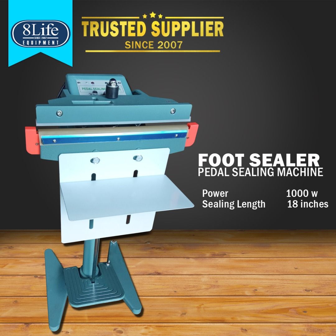 Foot Stamping Sealer Machine 18 sealing length impulse type (Category: Coffee Machines & Makers) located in Valenzuela. Submitted by eightlife_equipment (Listing ID 245557017, Image 1). Description: We also sell Hand Sealer, Heat Gun, Shrinkable PVC Film, Heating wire and Other Kitchen Appliances We ship nationwide Payments thru BPI,BDO,Metrobank,LBC Visit out Home Page URL: www.eightlife.com.ph FB page: eightlifetrading/eightlifeequipment Email: