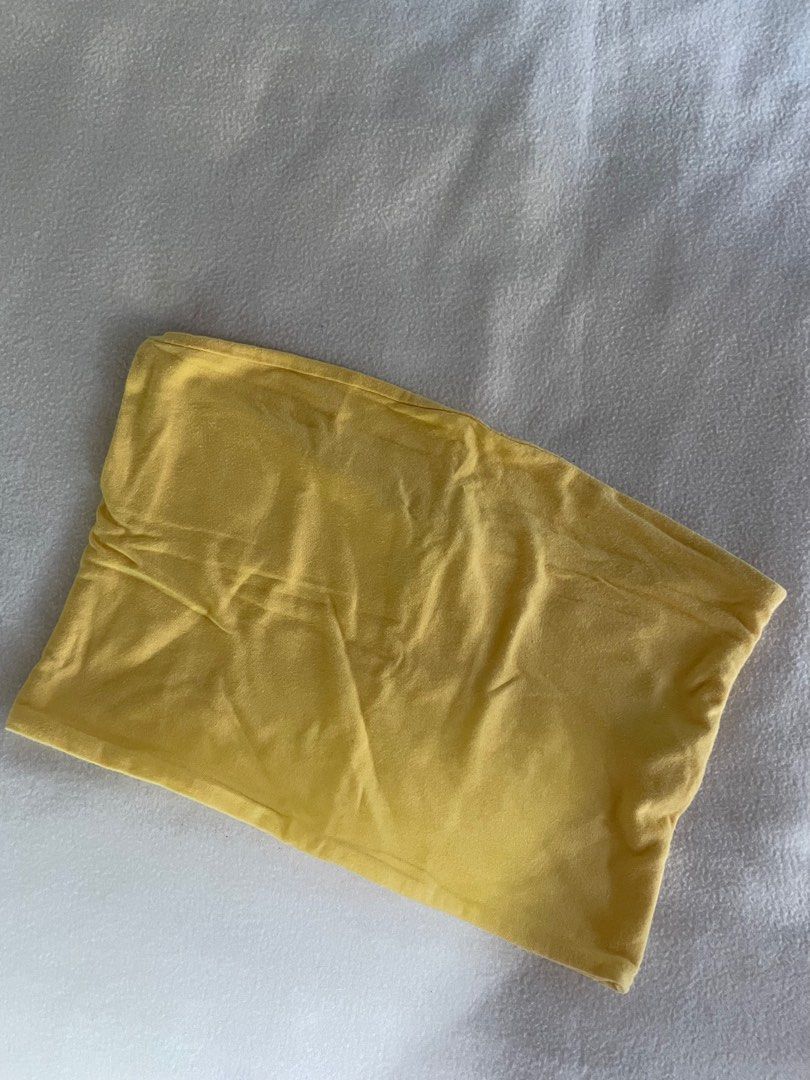 Forever 21 Yellow Tube Top (Category: Others Tops) located in Baguio. Submitted by msnicolette (Listing ID 1428176166, Image 1). Description: •M on tag but best fit is small •No when worn photos •Gcash payment only Sf shouldered by the buyer via J&T shipping .
