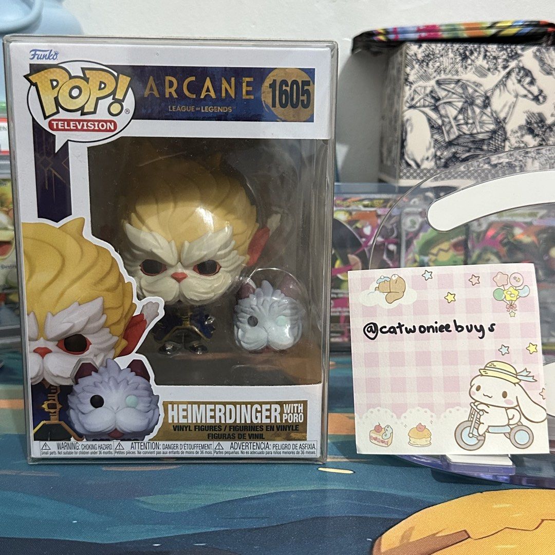 Funko Pop Heimer (Category: Designer & Blind Box Toys) located in Pasig City. Submitted by catwonieebuys (Listing ID 1428251185, Image 1). Description: 1605 Funko Pop Arcane Heimerdinger with Poro • protective case since day 1 • ✅ for sensi collectors • protective case not included in the price, add ₱30 to include it • lalamove or meet up only • meet up in san joaquin, buting, east rembo • delivery shouldered by buyer • from personal collection •
