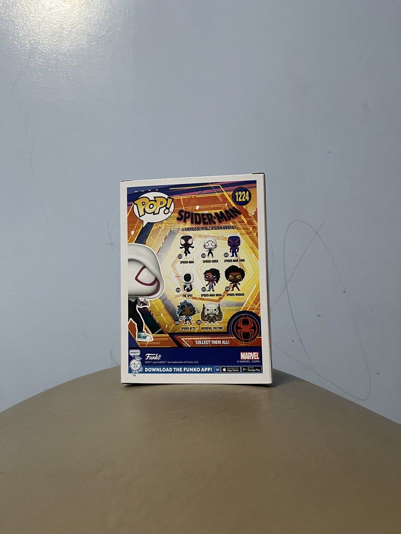 Funko Pop! Spider-Man: Spider-Gwen #1224 (Category: Designer & Blind Box Toys) located in Daet. Submitted by funko_rens (Listing ID 1428144655, Image 2). Description: The Funko Pop! Spider-Gwen #1224 is a 2023 vinyl figure from the Spider-Man: Across the Spider-Verse collection. It features Gwen Stacy in her white, teal, and magenta suit without her hood, standing roughly 3.75 inches tall in a dynamic pose. .
