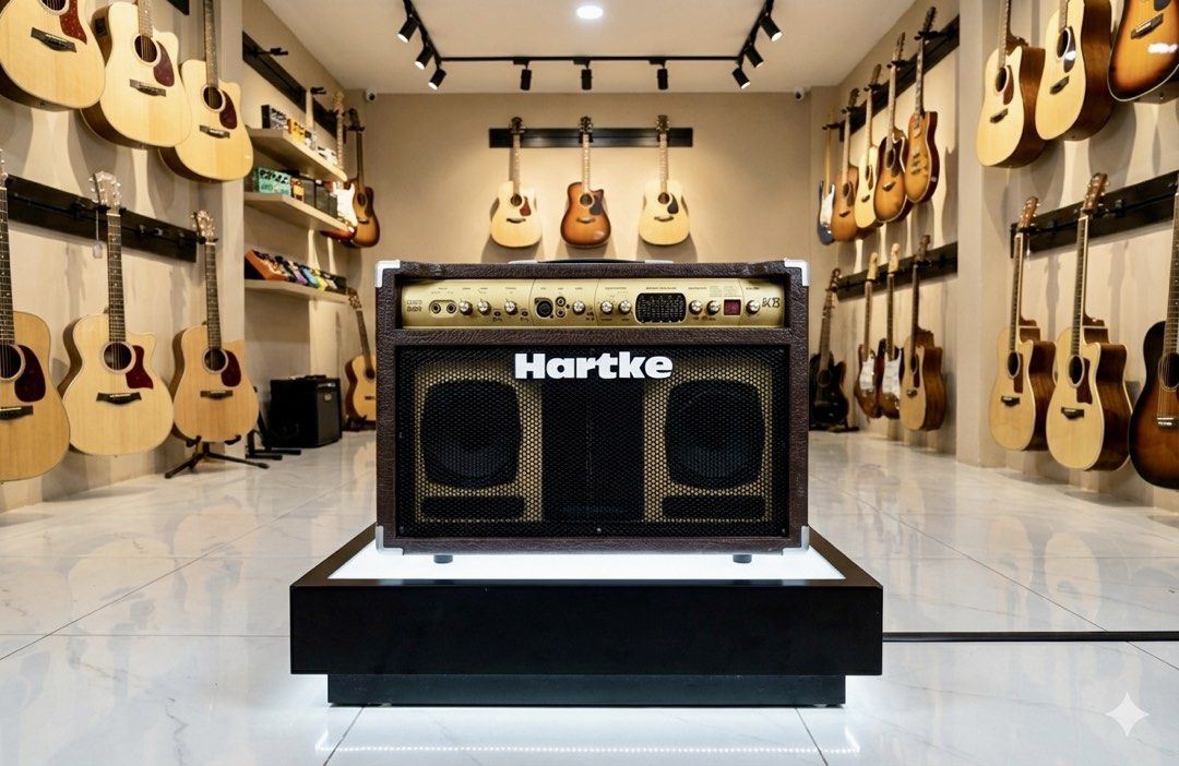 Hartke AC -75 Acoustic Amplifier (Category: Soundbars, Speakers & Amplifiers) located in Manila. Submitted by boldcat-2605 (Listing ID 1393768347, Image 2). Description: Hartke Acoustic Ribbon FEATURES / SPECS • 75 Watt Acoustic Guitar Combo • Two 5” Woofers and a 2” x 4” Ribbon High Frequency Transducer • 5-Band Graphic EQ • Phase Switch and Variable Notch Filter Feedback Control • 100 24-Bit Built-In Digital Effects • Effects loop and direct ou