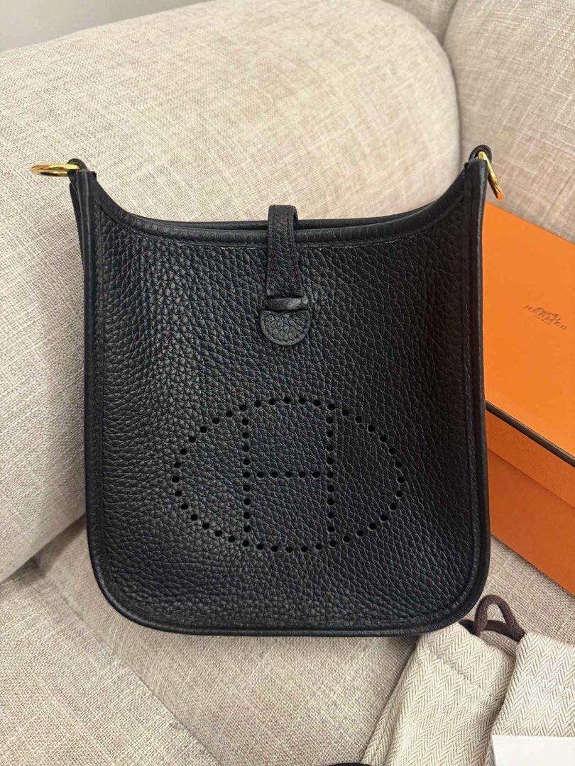 Hermes Evelyne TPM Black (Category: Luxury Bags & Wallets) located in Quezon City. Submitted by MGRAA (Listing ID 1428241062, Image 2). Description: With box, dustbag, ribbon, entrupy.