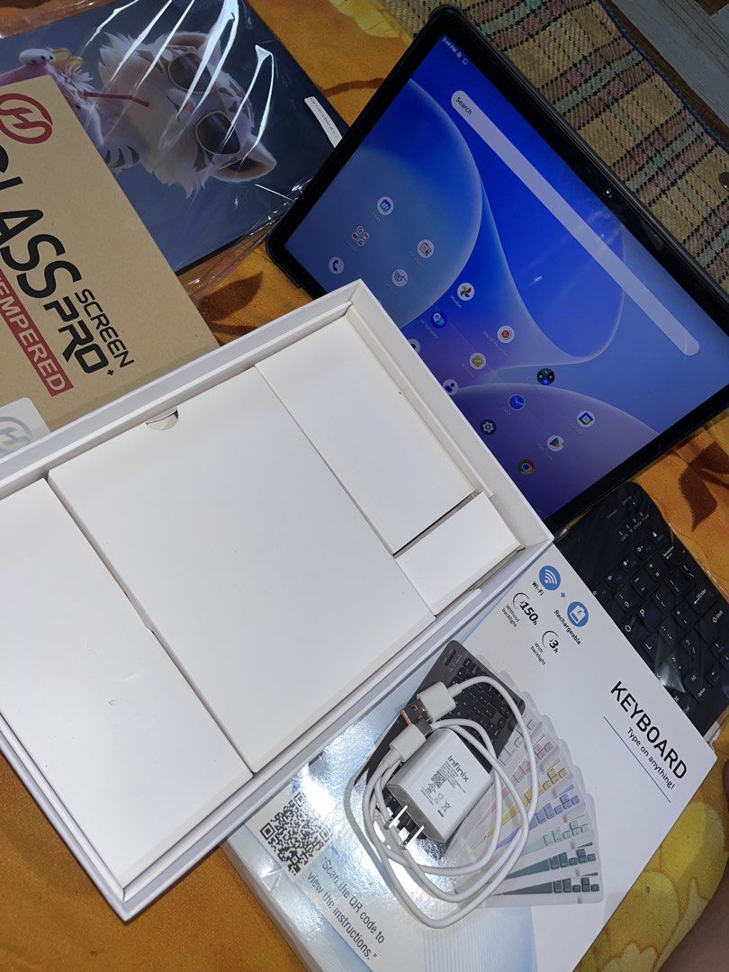 Infinix XPAD20 (Category: Android) located in Bayawan. Submitted by airahmay1012 (Listing ID 1428208193, Image 3). Description: Infinix XPAD 20 128+4 11 inches with sim slot with box and charger freebies: Case Tempered Keyboard.