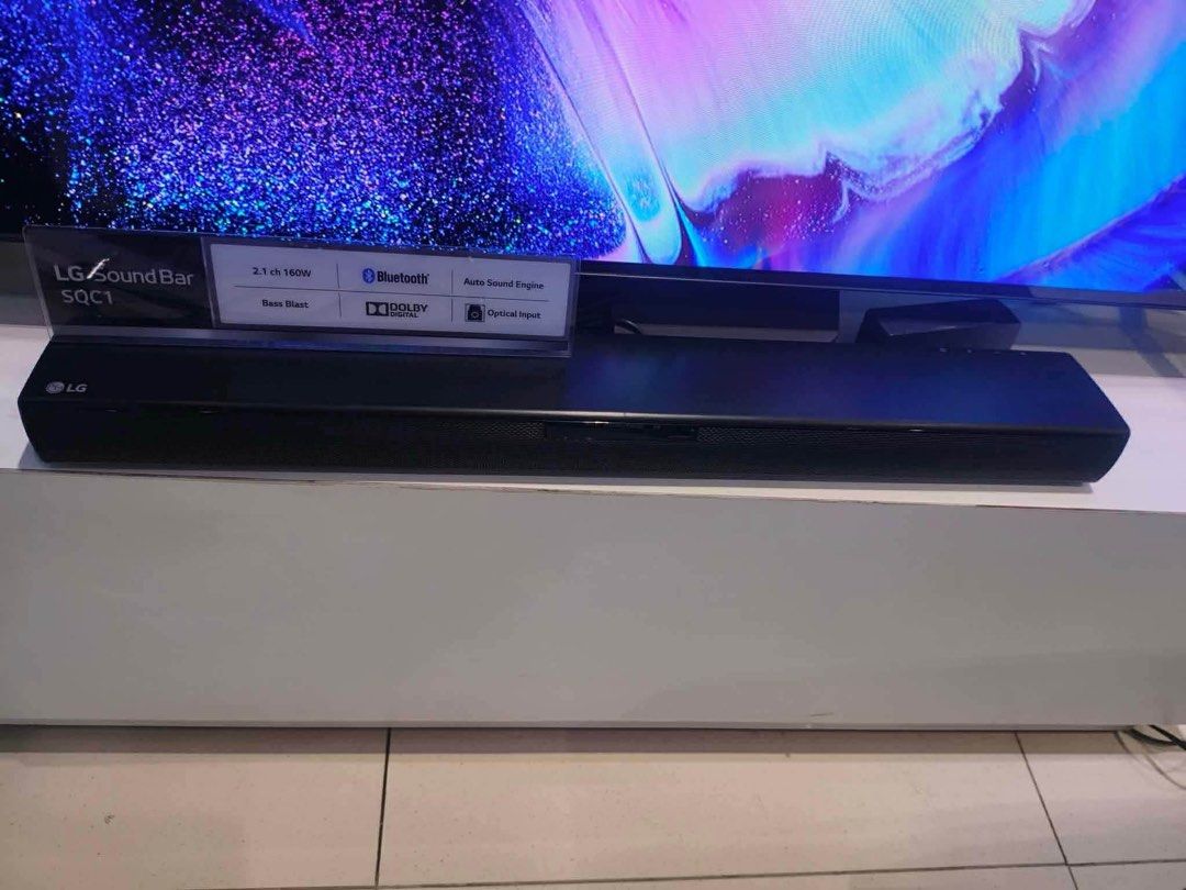 LG SOUNDBAR (Category: Soundbars, Speakers & Amplifiers) located in Quezon City. Submitted by maryann.dimalanta (Listing ID 1428221541, Image 2). Description: LG SOUNDBAR S20A Cash 3,600 SQC1 SRP 8,990 CASH 5,900 S40T CASH 7,800 SC9S SRP 44,990 CASH 25,400 S65TR CASH 13,500 S70TY CASH 15,300 Brand new and sealed with warranty and receipt 7 days replacement on factory defect provided it was checked by LG’s authorized installer and with technicial 