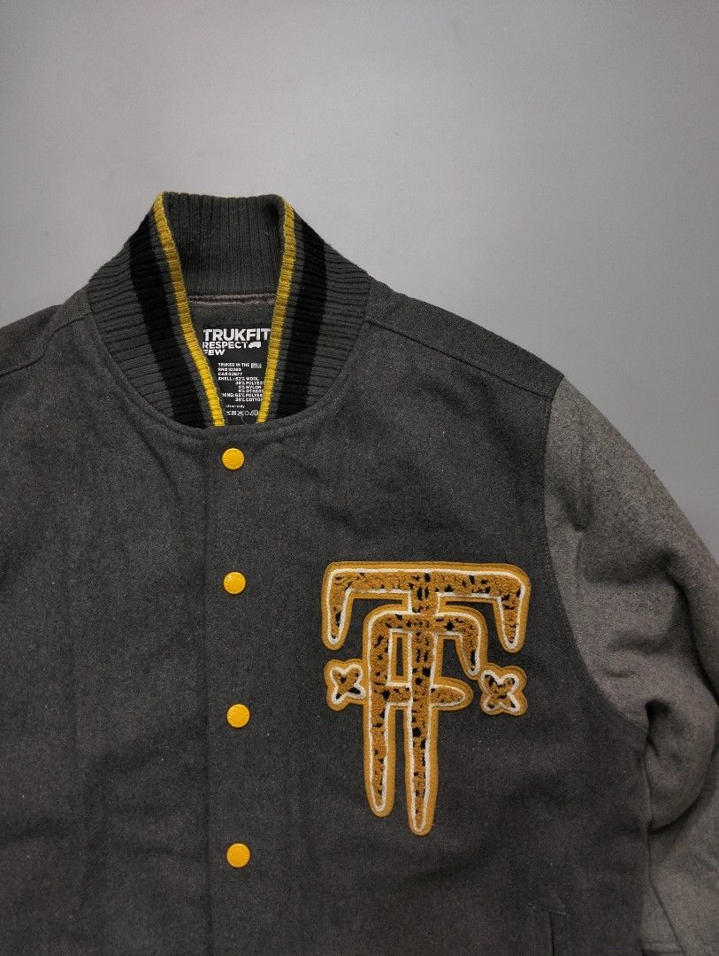 Lil wayne / trukfit varsity jacket (rare) (Category: Coats, Jackets and Outerwear) located in Bulacan. Submitted by recycloth_ (Listing ID 1428177908, Image 3). Description: Lil wayne / trukfit varsity jacket rare piece size on tag Large pit to pit : 23" Length : 28" in gret condition no issue no flaws.
