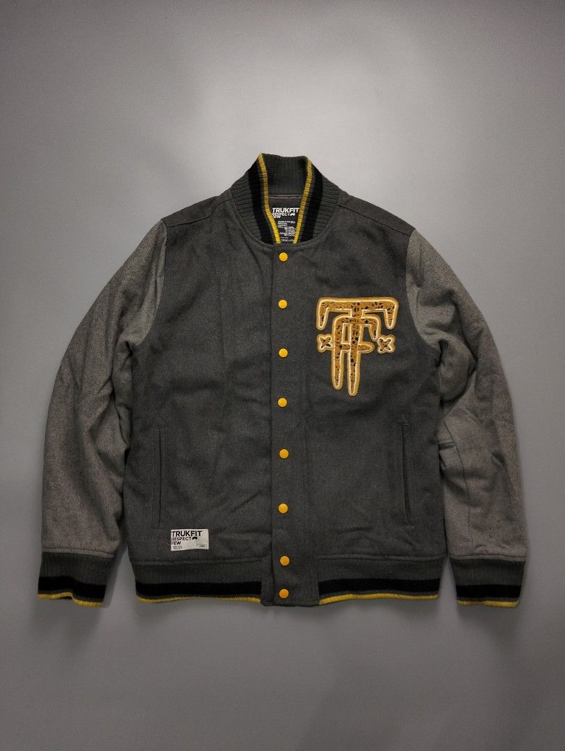 Lil wayne / trukfit varsity jacket (rare) (Category: Coats, Jackets and Outerwear) located in Bulacan. Submitted by recycloth_ (Listing ID 1428177908, Image 1). Description: Lil wayne / trukfit varsity jacket rare piece size on tag Large pit to pit : 23" Length : 28" in gret condition no issue no flaws.