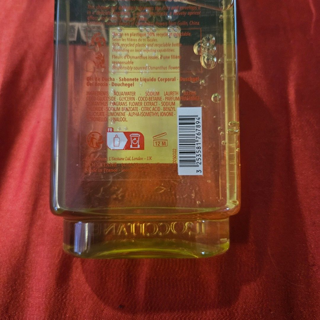 L'Occitane Osmanthus Shower Gel 250ml (Category: Bath) located in Manila. Submitted by smartluxeph (Listing ID 1428183010, Image 2). Description: ✨ L’OCCITANE Osmanthus Shower Gel (250ml) — Full Size ✨ 250ml / 8.4 fl oz ✨ Osmanthus scent (fresh, floral-fruity) ✨ From France 🇫🇷 ✨ BNew 💸 LP: ₱1100 (Brand new usually ~₱1,200–₱1,600 in PH stores) 📿 MOP: Maya / GoTyme / Bank transfer 📍 Loc: Makati | SF c/o buyer 📝 Note: as is where is RFS: declu