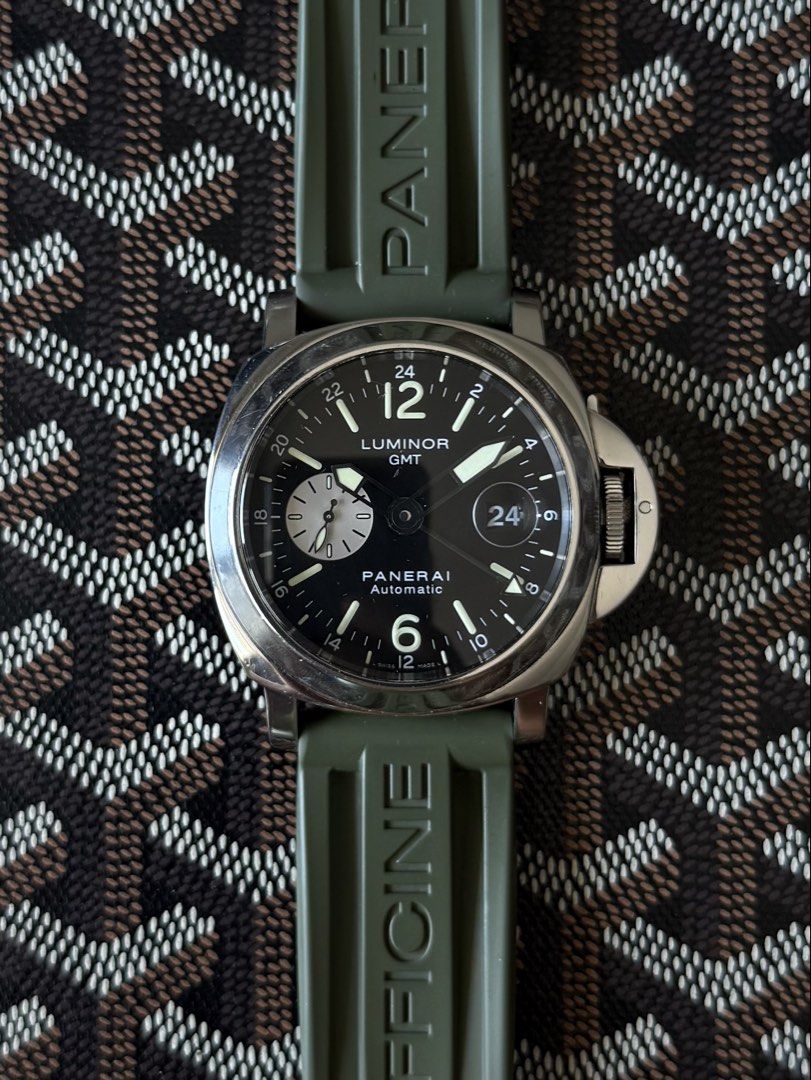 Luminor Panerai GMT Automatic (Category: Men's Watches) located in Manila. Submitted by mnlwatchsociety (Listing ID 1428218908, Image 1). Description: Panerai Luminor GMT PAM 00088 — Purely Masculine The Panerai Luminor GMT PAM 00088 is not subtle—and it was never meant to be. Born from military necessity, designed for Italian Navy divers operating in extreme conditions, this is a watch defined by purpose, strength, and unmistakable masculine pre