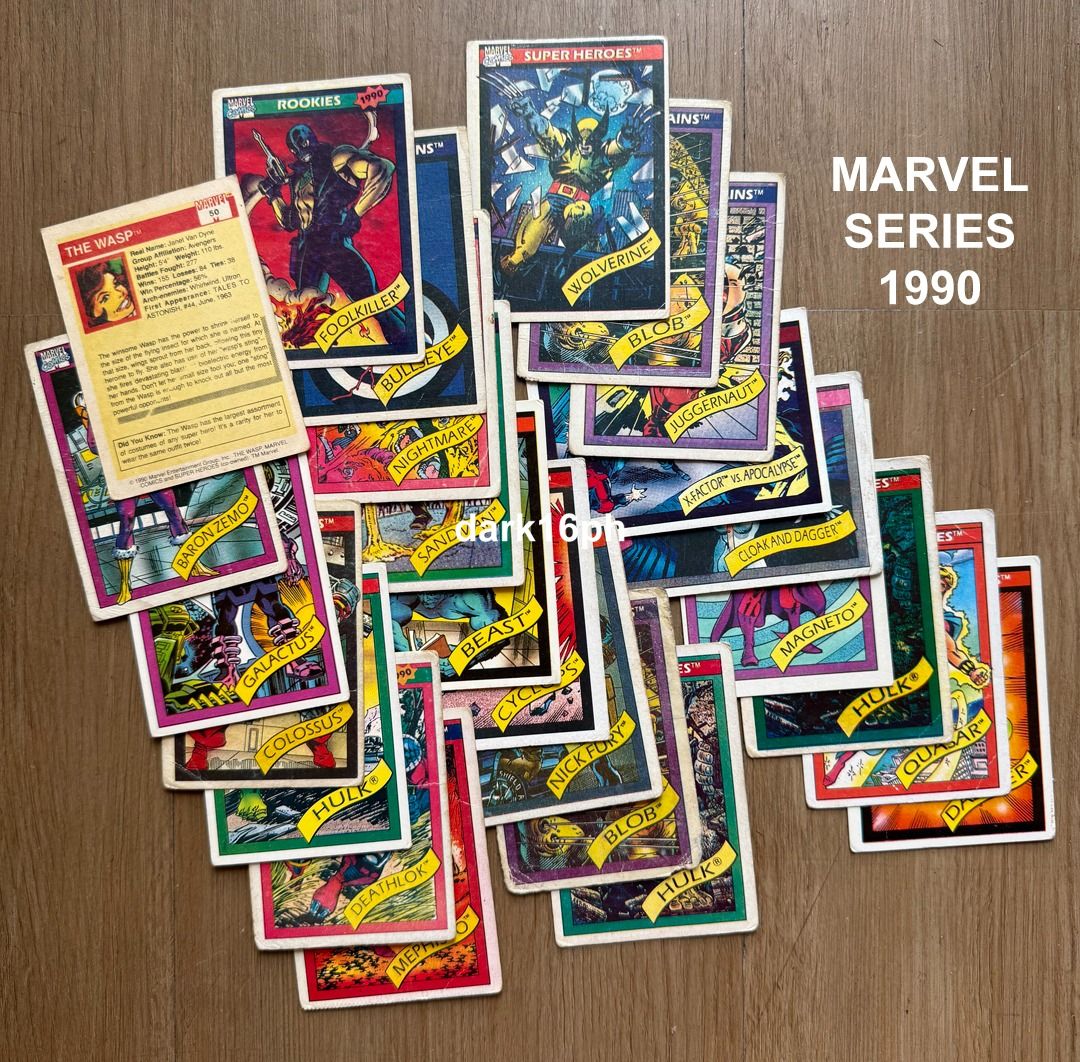 Marvel Bootleg Palengke Teks (Standard / Half-Size) (Category: Figurines & Statues) located in Quezon City. Submitted by dark16ph (Listing ID 1428147642, Image 3). Description: Marvel Teks Assorted Lot - Mixed assortment of bootleg / palengke teks from various Marvel series, including a few from the X-Men set - Includes both standard and half-size teks - Condition varies; certain cards show signs of wear due to age - There are some duplicate teks