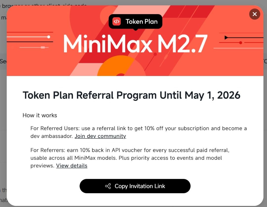 MiniMax M2.7 Token Plan Referral Program - music and music cover just ...