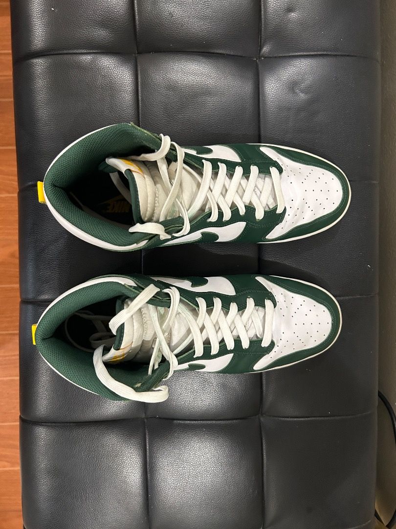 Nike Dunk High Spartan Green Size 12 (Category: Sneakers) located in Caloocan City. Submitted by forzie (Listing ID 1428128210, Image 3). Description: - 8/10 condition Toe box creasing - Size: US 12 - Will provide replacement box.