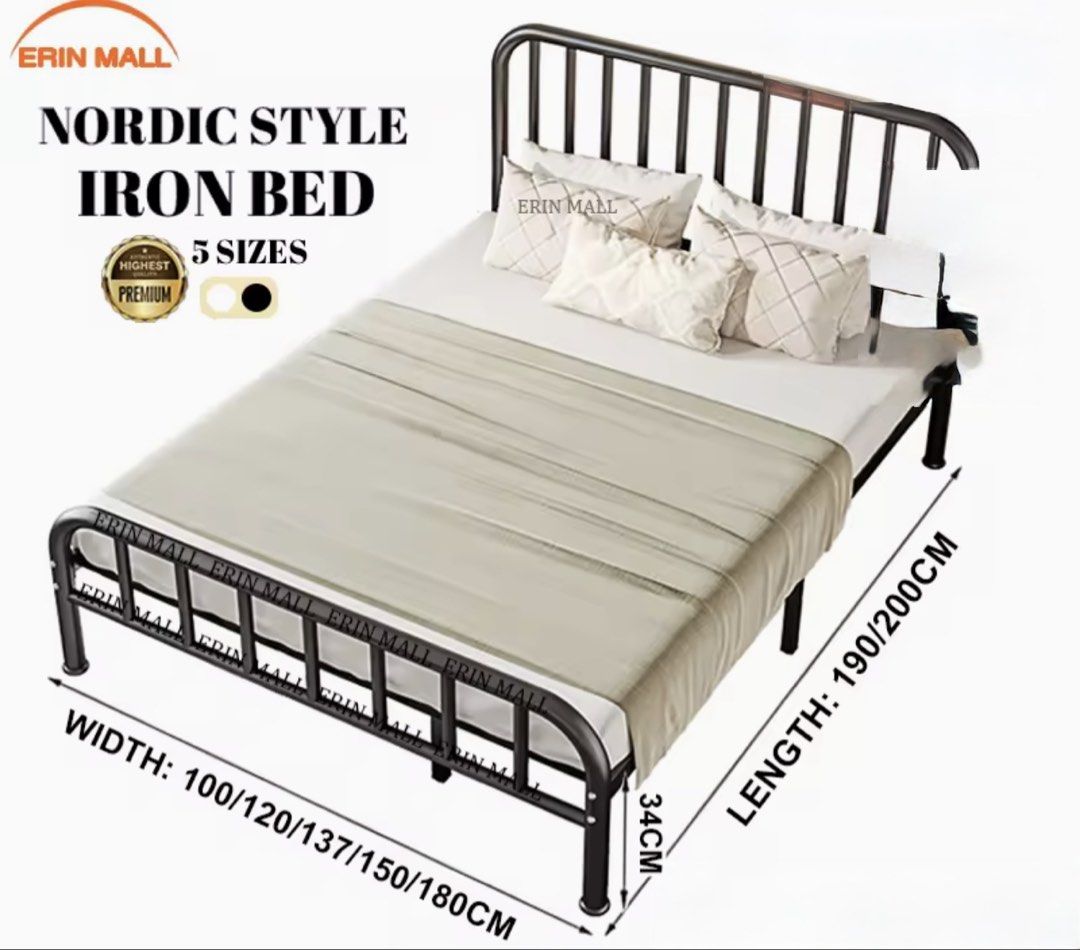 Nordic Style Iron Bed Frame - Double (Category: Bed Frames & Mattresses) located in Taguig. Submitted by cherrishme (Listing ID 1428212087, Image 2). Description: New.