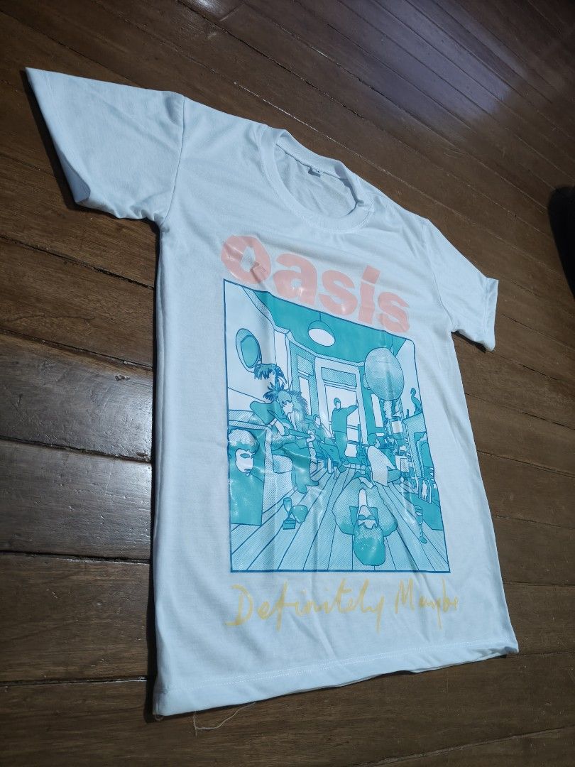 Oasis shirt (Definitely Maybe) (Category: Tshirts & Polo Shirts ) located in Marikina City. Submitted by jamvg (Listing ID 1428229638, Image 2). Description: Size Medium Length: 25.5 Width: 18.5 Selling since gift lang, wrong size No tag included sadly Fabric: Polyester.