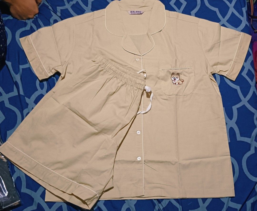 Original baleno sleepwear (Category: Undergarments & Loungewear) located in San Juan City. Submitted by mnj29 (Listing ID 1428182578, Image 1). Description: short set brown size:XL LARGE MEDIUM SMALL PINK DOG size:SMALL PINK STAR size:LARGE.