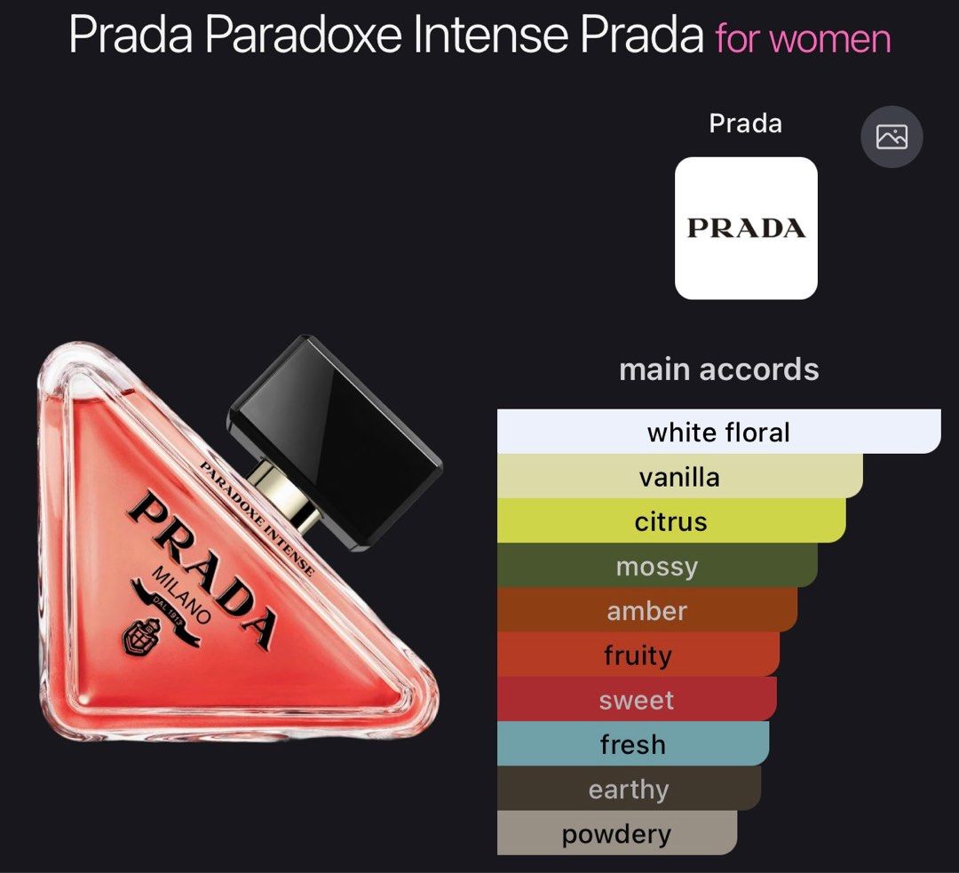 Prada Paradoxe Intense (100mL) (Category: Fragrance & Deodorants) located in Dasmarinas. Submitted by ryscentph (Listing ID 1428227378, Image 2). Description: .